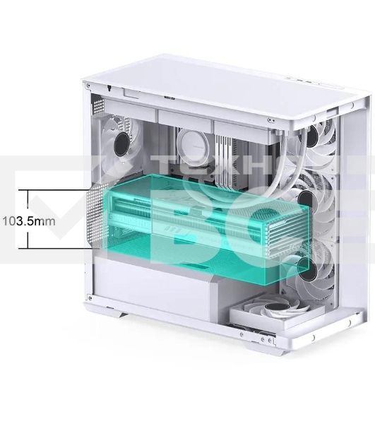 Корпус без блока питания JONSBO D300, Mini-Tower, TG, no fan, 2xUSB-A 3.2 + 1xUSB-C 3.2, mATX, mITX White