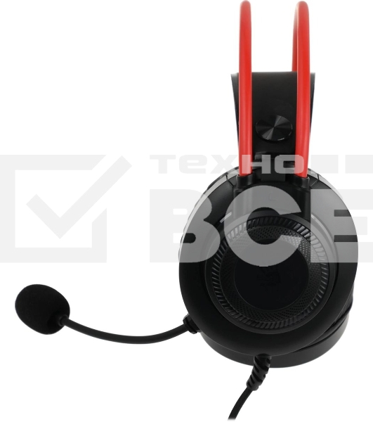 Наушники с микрофоном A4Tech Bloody G200S черный/красный 2м мониторные USB оголовье (G200S USB/ BLACK +RED)
