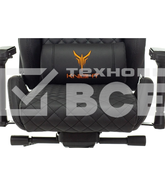 Кресло игровое Knight TITAN черный ромбик эко.кожа с подголов. крестовина металл