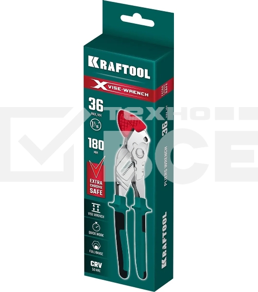 Клещи KRAFTOOL VISE-WRENCH X, 180 мм, клещи переставные-гаечный ключ (22066)