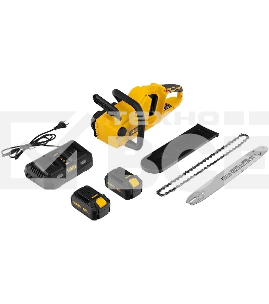 Цепная пила аккумуляторная бесщет. Denzel RCS400-36, Li-ion, 36 В, 4 А·ч, шина 400 мм/58610