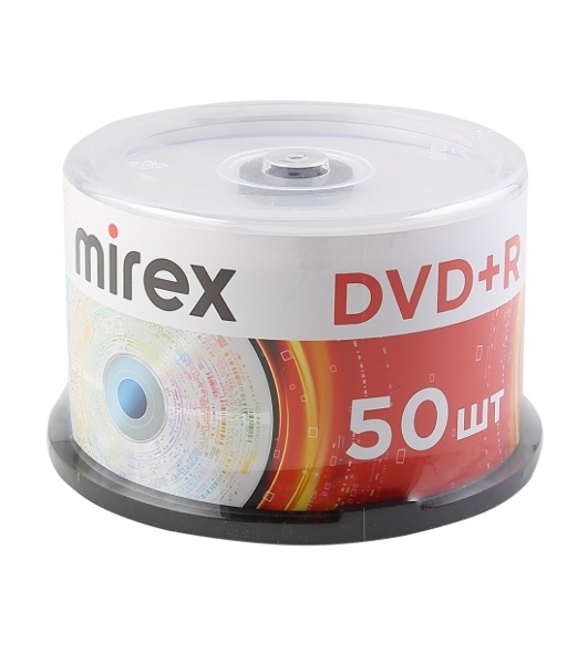 Диск DVD+R Mirex Printable Ink-Jet 16X 4,7GB (полная заливка) Cake box 50 (50/300)