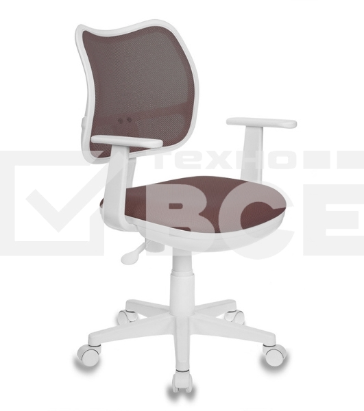 Кресло компьютерное Бюрократ CH-W797/BR/TW-14C TW-14C коричневый, спинка сетка, сиденье коричневый, пластик белый