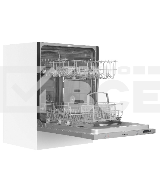 Встраиваемая посудомоечная машина HOMSair DW64E, серебристый, 59.8 см, 12 компл., 49 дБ, класс A++