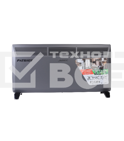 Конвектор электрический Patriot PT-C 20 X черный, 2000 Вт, 20 м2, термостат