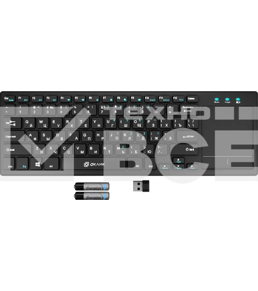 Клавиатура беспроводная Oklick 830ST, USB, Радиоканал, черный