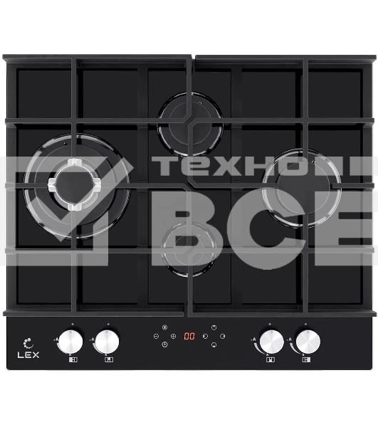 Газовая варочная поверхность LEX GVG 644 T BL независимая, черный