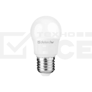 Лампочка светодиодная Defender P45-10W-830-E27 шар, 3000 К, теплый белый, 1 шт.