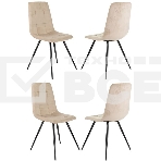 Стул для дома Бюрократ CH-K1_4 комплект 4 шт бежевый Holland 06 металл черный на ножках (CH-K1_1/HL07_4), фото2