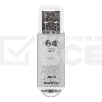 Флешка USB Smartbuy 64Gb,V-CUT SILVER (SB64GbVC-S3), 64Gb, USB 3.0, R/W 75/25, серебристый, фото 1