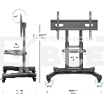 Стойка для телевизора с кронштейном ONKRON 50'-83', мобильная, черная TS1380, фото8