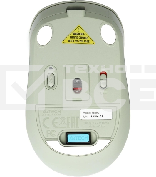 Мышь беспроводная A4Tech Fstyler FB10C зеленый, 2000 dpi, радиоканал, Bluetooth, USB, кнопки - 4