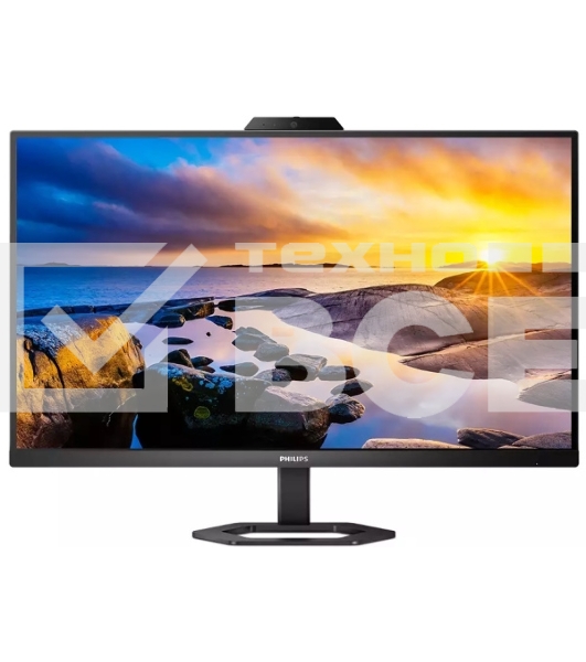 Монитор 27' Philips 27E1N50HE IPS 2560x1440, 75 Гц, 4 мс, 16:9, 300 кд/м², HDMI 1.4, DP 1.2, USB-C, USB Hub, 3.5 Jack, динамики (2×3 Вт), веб-камера, FreeSync, черный