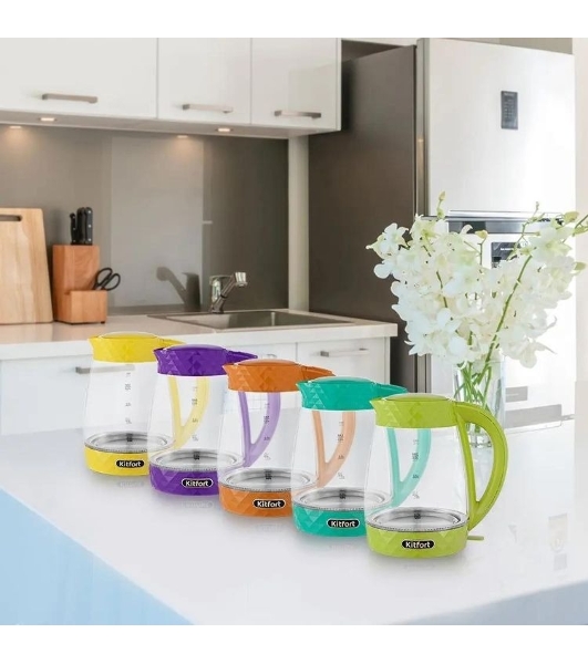 Чайник электрический Kitfort KT-6123-4 2л. 2200Вт оранжевый (корпус: стекло)