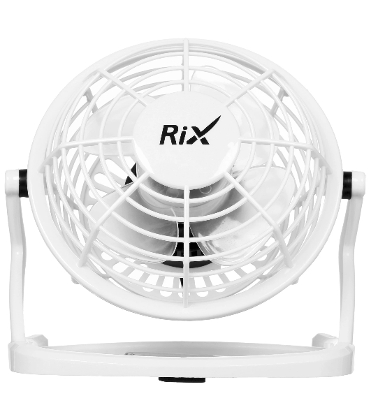 Вентилятор Rix RDF-1500USB белый, настольный, 2.5 Вт, 1 скорость, 10 см