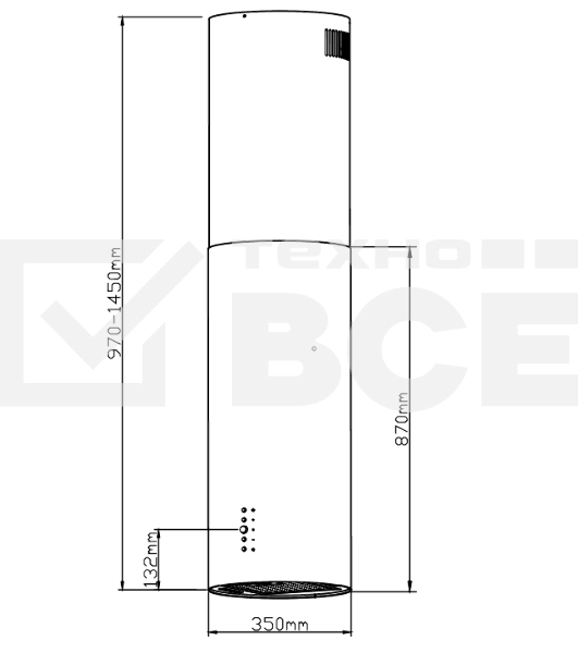 Вытяжка Weissgauff Tubus 1402 Island White