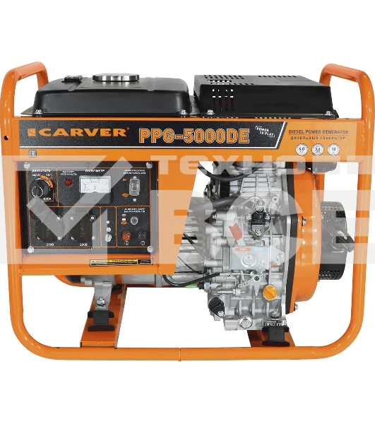 Электрогенератор бензиновый Carver PPG - 5000DE, 3.6 кВт, 101 дБ, 75 кг