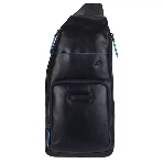 Рюкзак слинг Piquadro Blue Square Revamp CA5577B2V/BLU, кожа, синий, фото 1