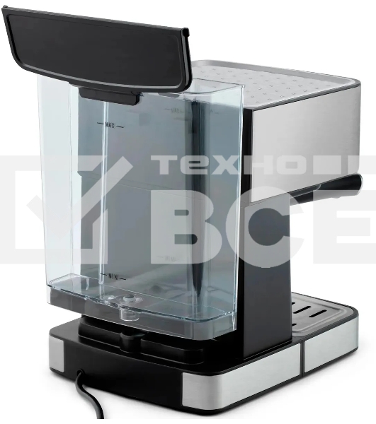 Кофеварка рожковая Vitek VT-1504 серебристый/черный, исп. кофе - молотый, 1.6 л, 850 Вт, 15 Бар.