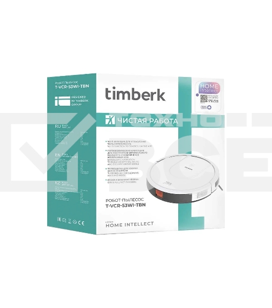 Робот-пылесос Timberk T-VCR-53WI-TBN белый, 2600 мАч Li-Ion, уборка сухая/влажная, пылесборник контейнер 0.25 л