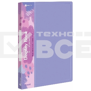 Папка с 10 прозр.вклад. Бюрократ Pastel PAST10VIO A4 пластик 0.5мм торц.карм с бум. встав фиолетовый
