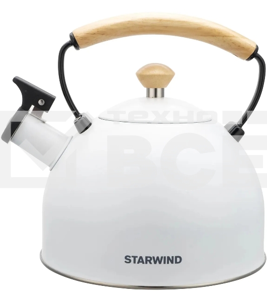 Чайник для плиты металлический Starwind Chef Country 2.5л. белый (SW-CH1712)