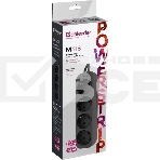 Удлинитель Defender M418 черный, 1.8 м, EURO, 4 розетки, 2200 Вт, фото4