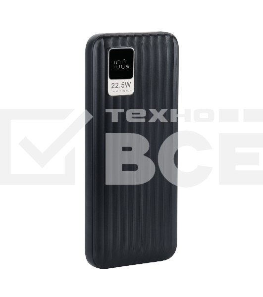 Портативный аккумулятор Perfeo Powerbank WATERFALL 10000 mAh/LED дисплей/PD + QC 3.0/Type-C/2 USB/Выход: 5A, max 22.5Wчерный (PF_E1469)