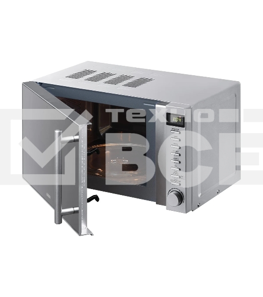 Микроволновая печь BBK 20MWG-733T/BS-M серебристый, 20 л, 700 Вт, поворотный тактовый механизм, кнопки