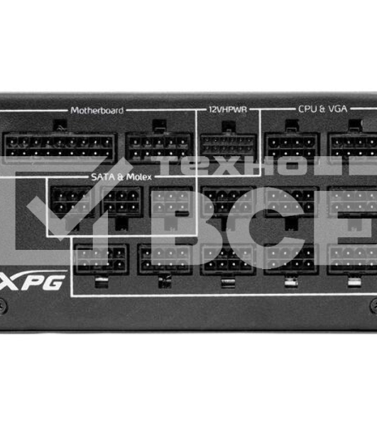 Блок питания ADATA XPG CYBERCORE II 1000W (CYBERCOREII1000P-BKCEU), 1000Вт, 80 PLUS Platinum, 120мм, модульный, черный
