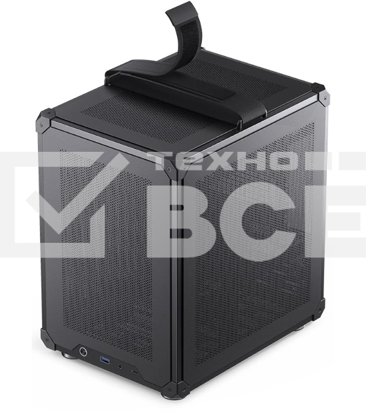 Компьютерный корпус JONSBO C6-ITX Black ITX без БП, боковая панель из закаленного стекла, mini-ITX, черный