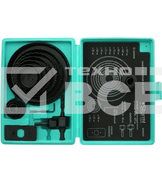 Набор коронок Sturm! 5440202 по дереву (15пред.) для шуруповертов