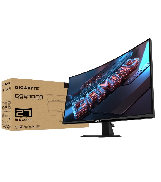 Монитор 27' Gigabyte GS27QCA EK черный (VA, 2560x1440, 2xHDMI 2.0, 1xDP1.4, 250кд/м2, 5000:1, 16.7M, 1мс, 178/178, 2560 x 1440, 180Гц)