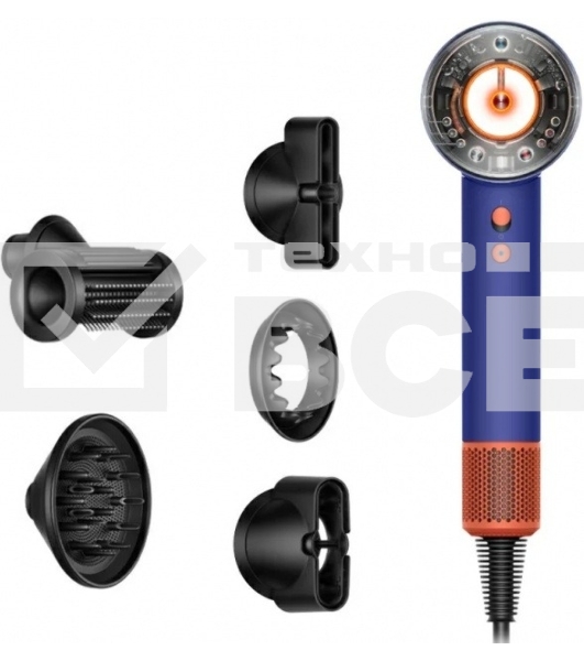 Фен Dyson Supersonic HD16 синий/топаз, 1600 Вт, компактный, ионизация