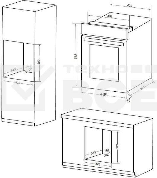 Шкаф духовой электрический Maunfeld EOEM516BG, 45 см, 51 л, бежевый, встраиваемый