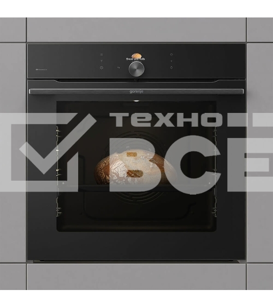 Встраиваемая электрическая духовка Gorenje BP6138B, объем 77 л, макс. температура 320 градусов, сенсорное/поворотное управление, Wi-Fi, пиролитическая очистка, телескопические направляющие на одном уровне, термощуп, AirFry, автоматические программы, динамическая система охлаждения, многоуровневое приготовление, PerfectGrill, энергоэффективность А+, черный