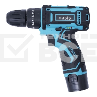 Дрель-шуруповерт Oasis ASD-12S, 12 В, 2 Ач, 22 Нм, щеточный