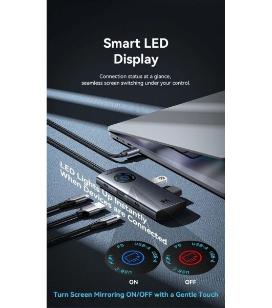 USB-концентратор Vention TQXHB, USB Type-C, USB/USB Type-C/HDMI, USB Type-C