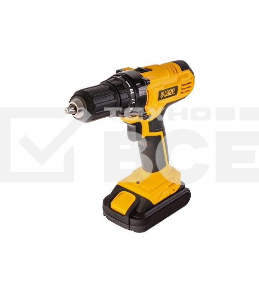 Дрель-шуруповерт Denzel CDL-IB-18-02, 18 В, 1,5 Ач, 40 Нм, щеточный