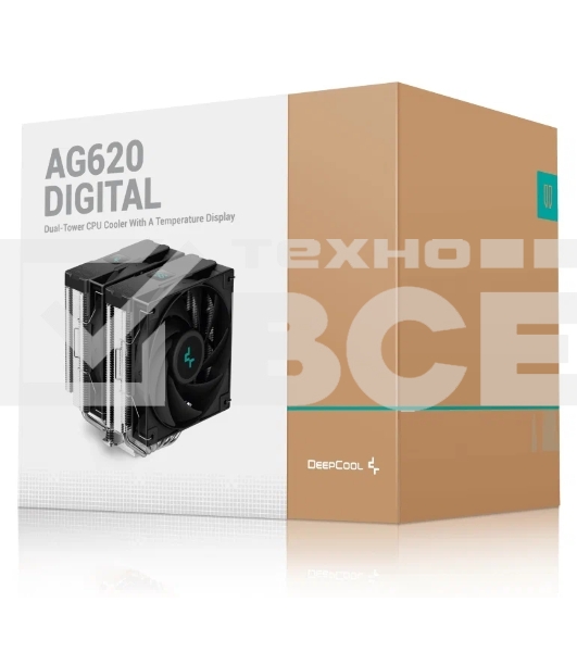 Кулер для процессора DEEPCOOL AG620 DIGITAL серебристый/черный, 120 мм, алюминий/медь, 1950 об/мин, 29.4 дБ, 4 pin, 260 Вт, 161 мм