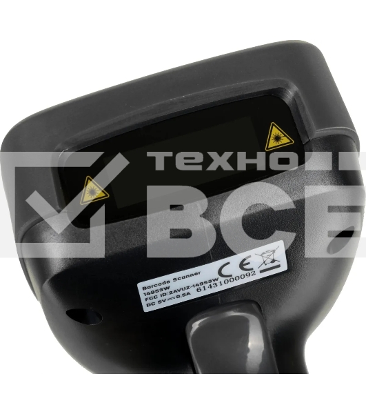 Сканер штрих-кода ручной Deli E14953W 1D лазерный, беспроводной, USB, чёрный