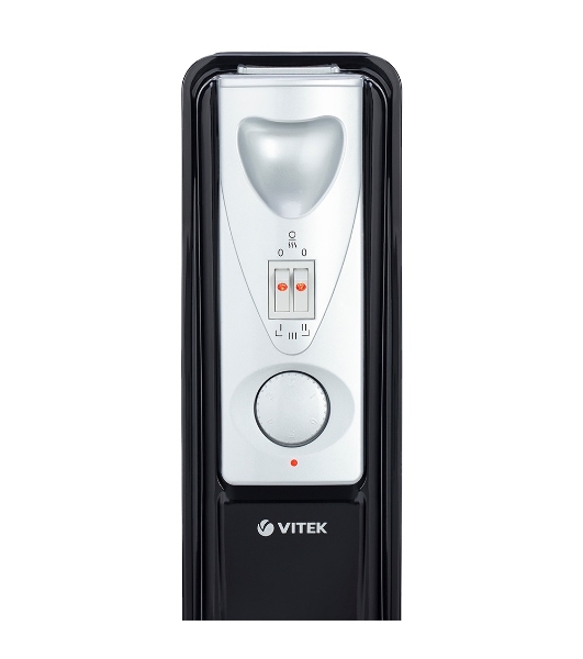 Масляный обогреватель Vitek VT-1717 черный, 1500Вт, 15м2, термостат
