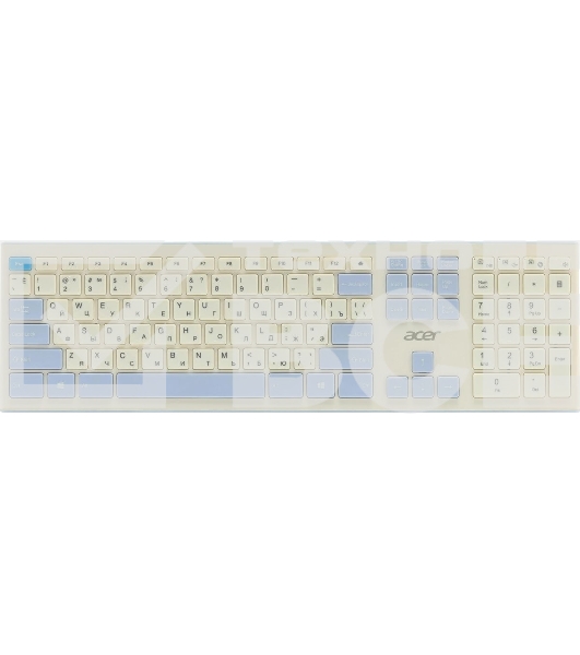 Клавиатура + мышь Acer OCC205 беспроводной USB, 1200 dpi, белый/голубой