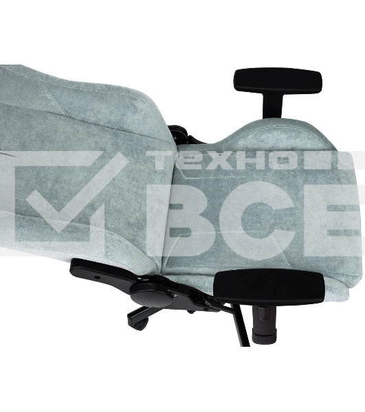 Кресло игровое Knight N1 Fabric серо-голубой Light-28 с подголов. крестовина металл
