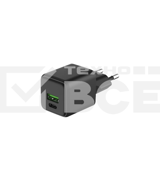 Сетевое зарядное устройство с двумя портами USB-A и Type-C, 20Вт GaN Rexant