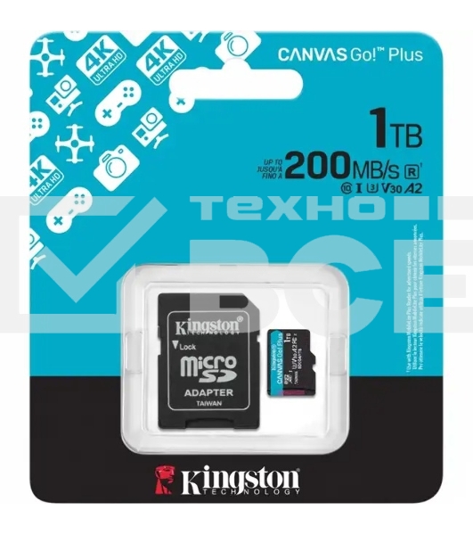 Флеш карта microSDXC 1Tb Kingston SDCG4/1Tb Canvas Go! Plus + adapter