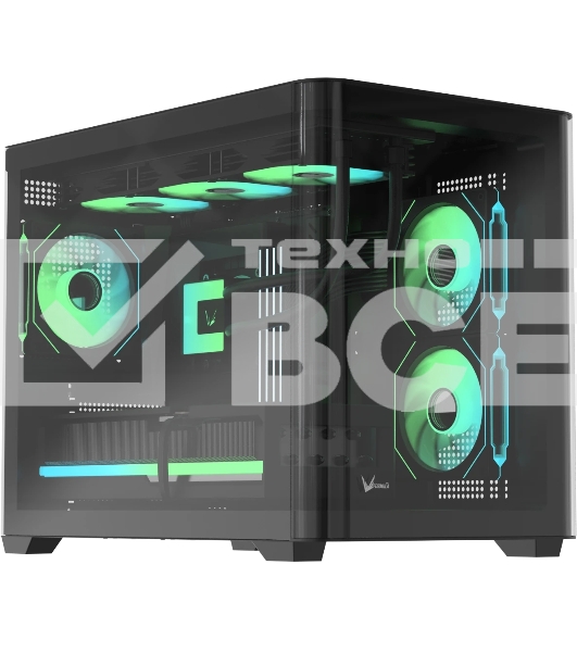 Компьютерный корпус AeroCool/Formula Crystal U2M Floe черный без БП mATX 1xUSB 3.0 1xUSB3.1 audio bott PSU