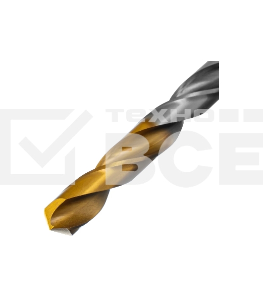 Сверло спиральное по металлу Denzel 9 x 125мм, Р6М5, Golden Tip