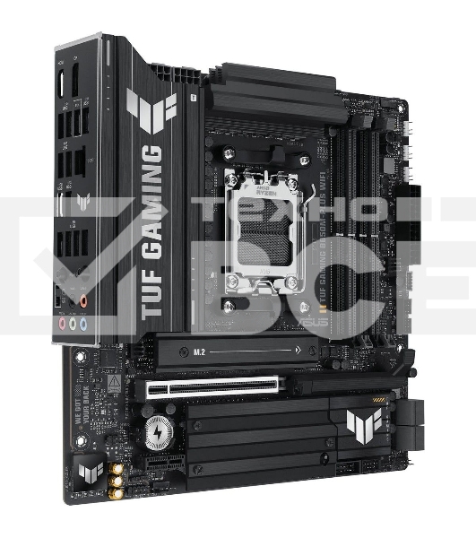 Материнская плата ASUS TUF GAMING B850M-PLUS WIFI, AM5, AMD B850, 4xDDR5, 4xSATA, 3xM.2, 1xPCIe 4.0 x16, 1xHDMI, 1xDP, 1x 2.5Gb LAN, 1xUSB-C 20Gbps, 3xUSB-A 10Gbps, 4xUSB-A 5Gbps, 4xUSB-A 2.0, 7.1, micro-ATX