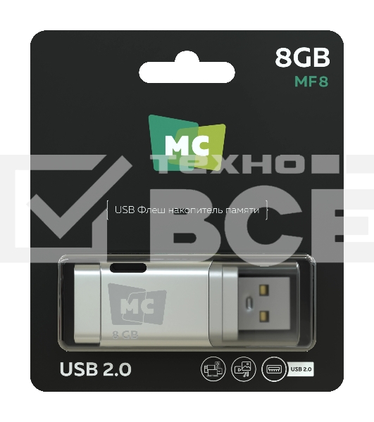 Флешка USB More Choice (4610196405204) MF8 - белый